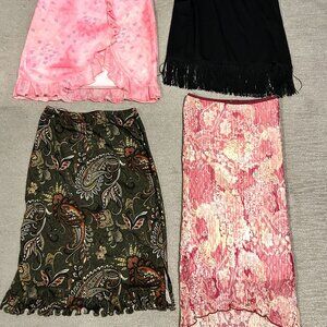 Lot of 4 Pencil A-Line Skirts, Size Small, Elastic Wasit